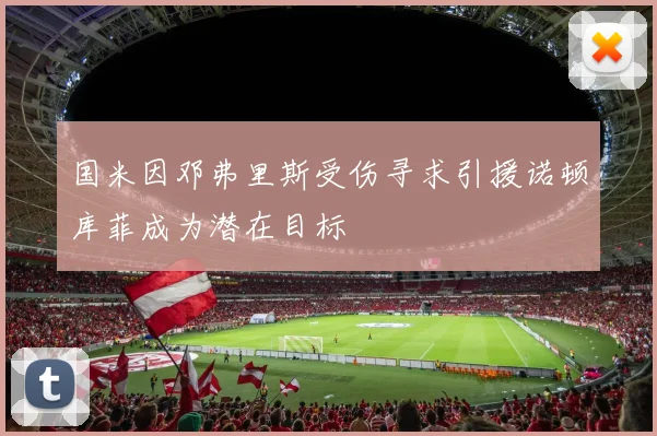 国米因邓弗里斯受伤寻求引援诺顿库菲成为潜在目标